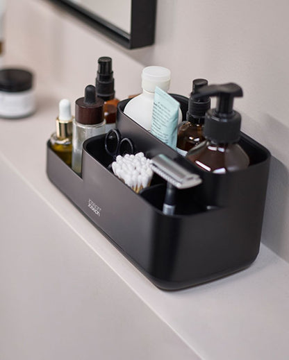 Beautiful Design Matt Black Finish Bathroom Organizer | 10 x 5 x 5 inches