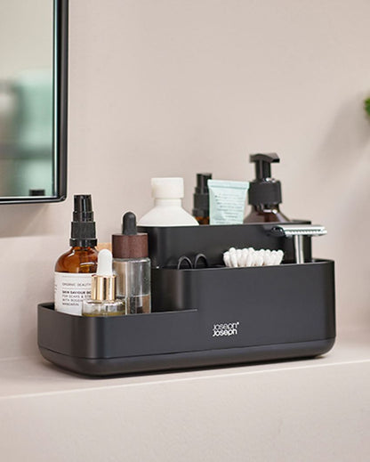 Beautiful Design Matt Black Finish Bathroom Organizer | 10 x 5 x 5 inches