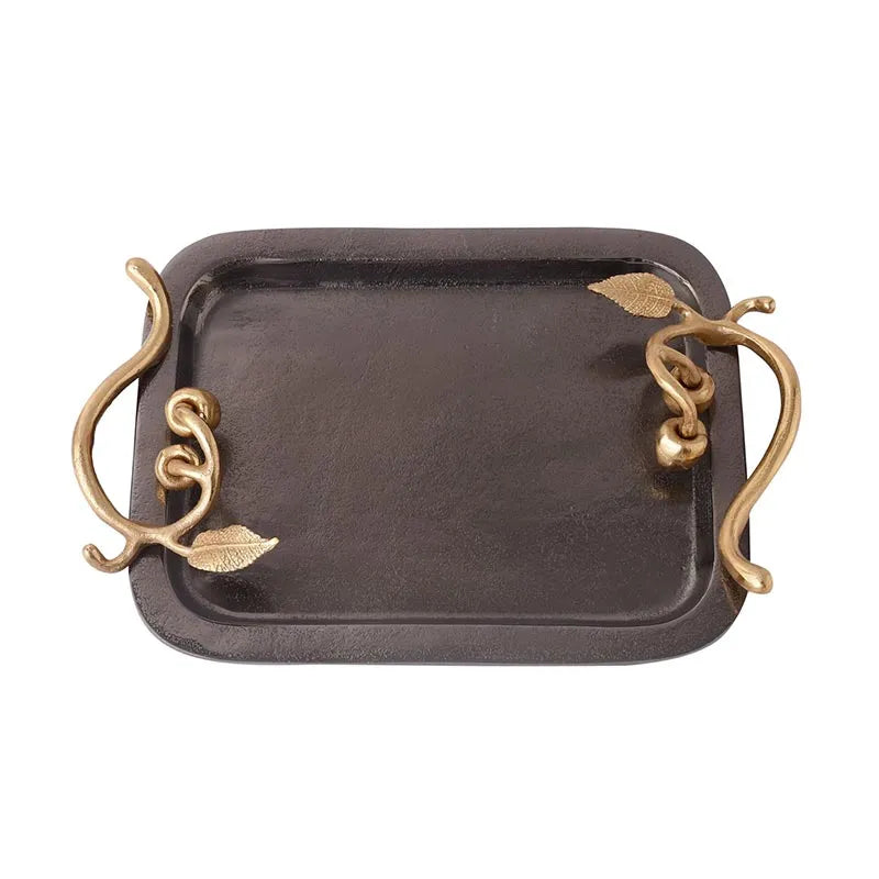 Cherry Vine Decorative Platter | Multiple Colors Black & Gold