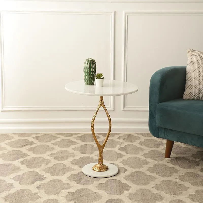 Round Marble Table | Multiple Colors Gold