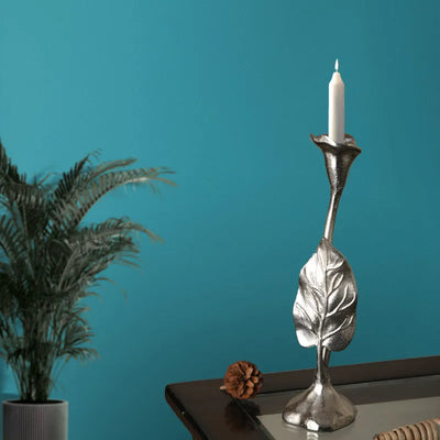 Small Jules Leaf Candle Holder | Multiple Colors Silver