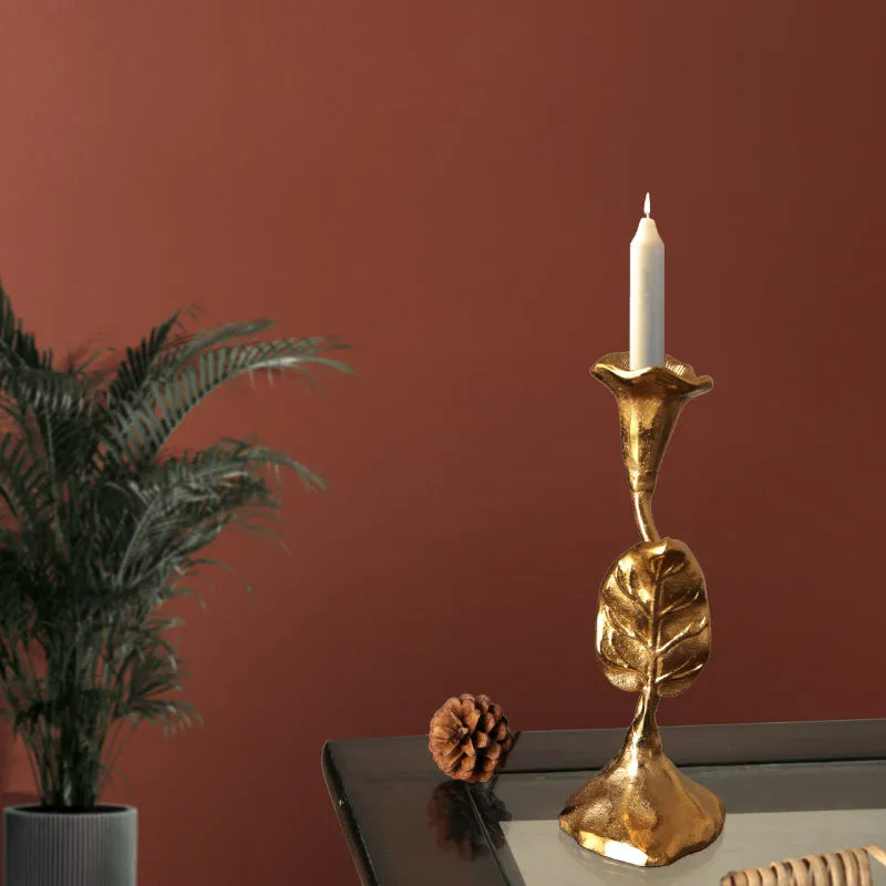 Small Jules Leaf Candle Holder | Multiple Colors Gold