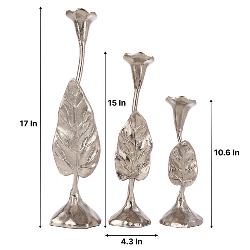 Jules Candle holders | Set of 3 Silver