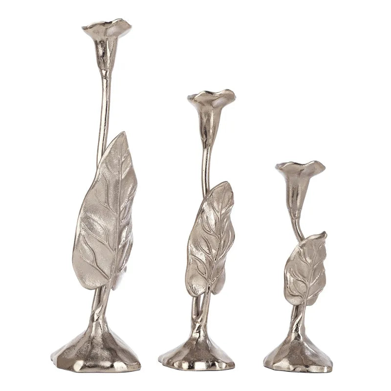 Jules Candle holders | Set of 3 Silver