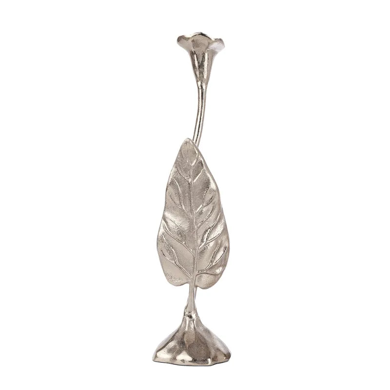 Medium Jules Leaf Candle Holder | Multiple Colors Silver