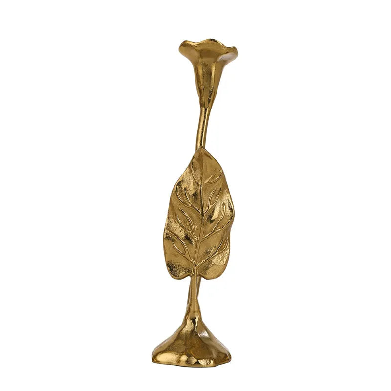 Medium Jules Leaf Candle Holder | Multiple Colors Gold