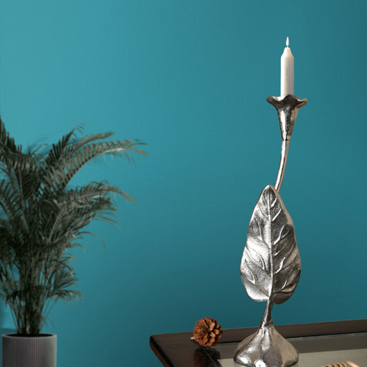 Large Jules Leaf Candle Holder | Multiple Colors Silver