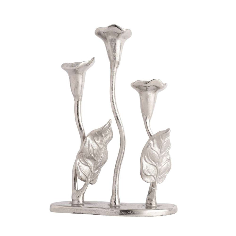 Triple Jules Candle Holder | Multiple Colors Silver