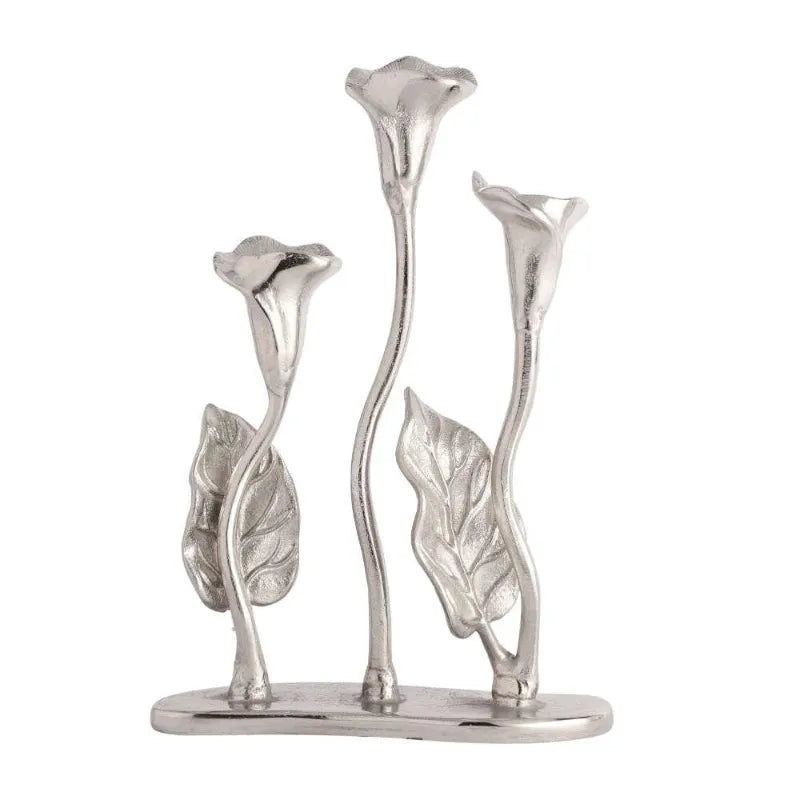 Triple Jules Candle Holder | Multiple Colors Silver