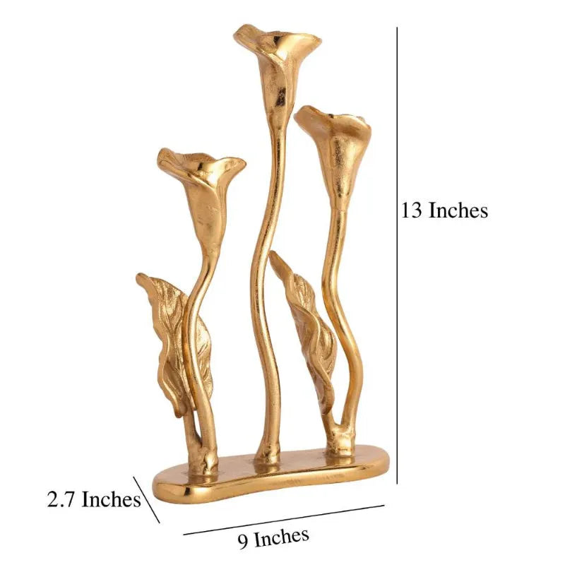 Triple Jules Candle Holder | Multiple Colors Gold