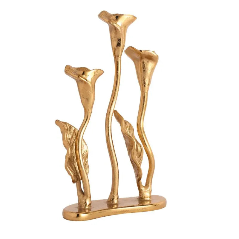 Triple Jules Candle Holder | Multiple Colors Gold