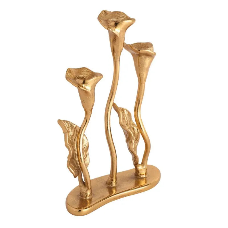 Triple Jules Candle Holder | Multiple Colors Gold