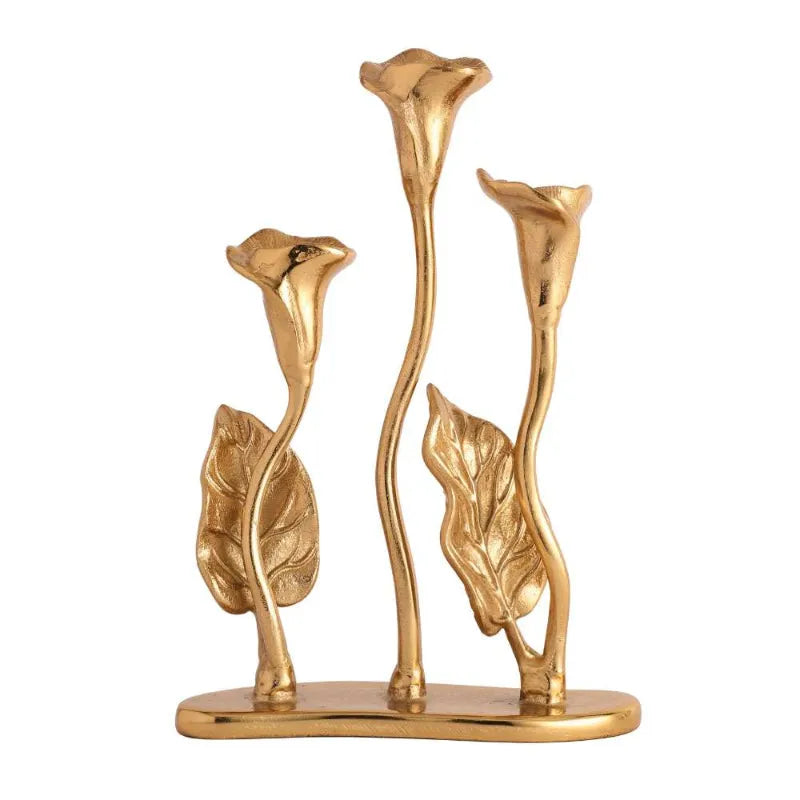 Triple Jules Candle Holder | Multiple Colors Gold