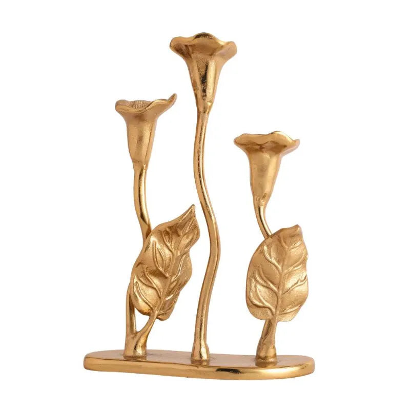 Triple Jules Candle Holder | Multiple Colors Gold