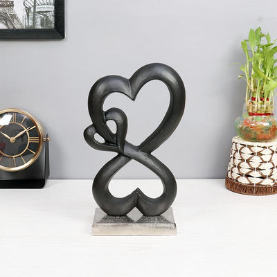 Aluminium Family Heart Small Sculpture | 7 x 4 x 13 inches