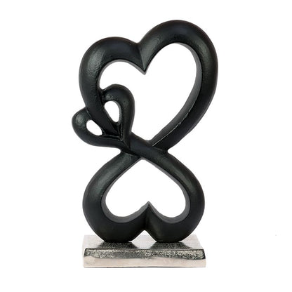 Aluminium Family Heart Small Sculpture | 7 x 4 x 13 inches