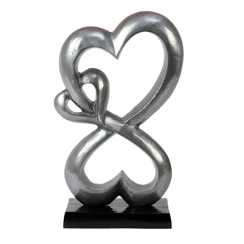 Aluminium Family Heart Small Sculpture | 7 x 4 x 13 inches