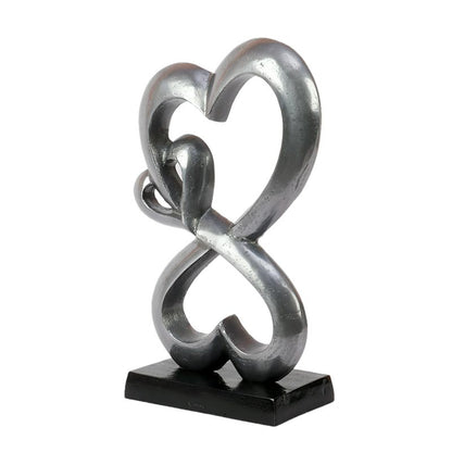 Aluminium Family Heart Small Sculpture | 7 x 4 x 13 inches