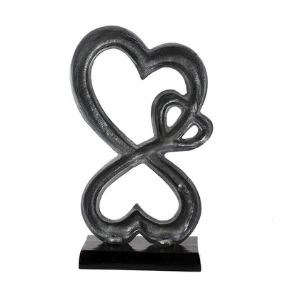 Aluminium Family Heart Small Sculpture | 7 x 4 x 13 inches