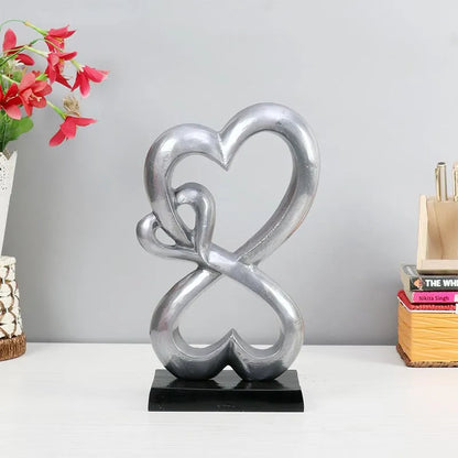 Aluminium Family Heart Small Sculpture | Multiple Colors