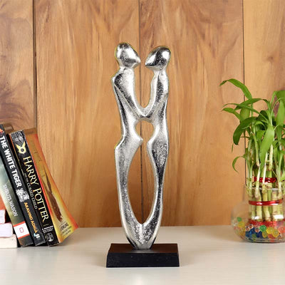 Aluminium Decorative Couple Statue | 4 x 4 x 13 inches