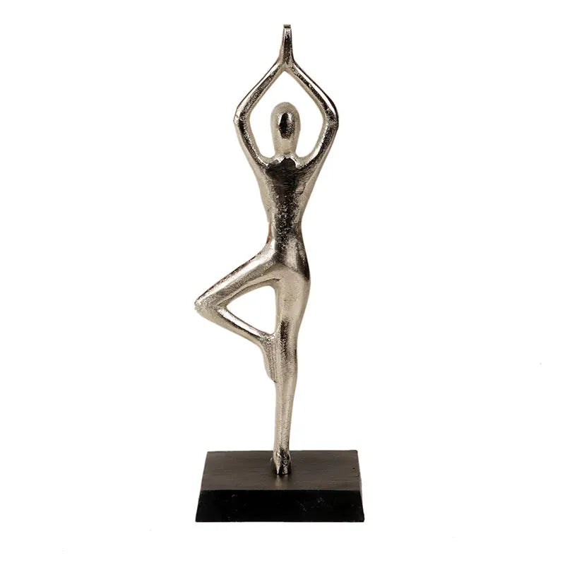 Aluminium Decorative Yoga Girl statue | 4 x 4 x 12 inches