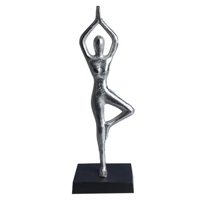 Aluminium Decorative Yoga Girl statue | 4 x 4 x 12 inches