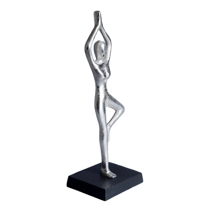 Aluminium Decorative Yoga Girl statue | 4 x 4 x 12 inches