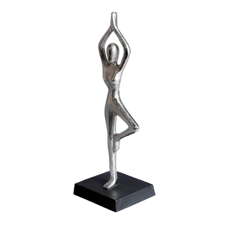 Aluminium Decorative Yoga Girl statue | 4 x 4 x 12 inches