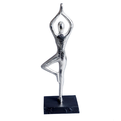 Aluminium Decorative Yoga Girl statue | 4 x 4 x 12 inches