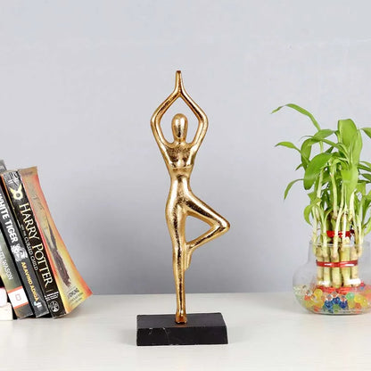 Aluminium Decorative Yoga Girl statue | 4 x 4 x 12 inches