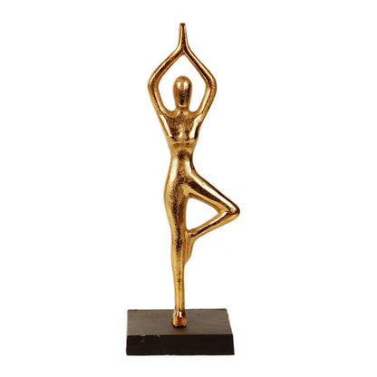 Aluminium Decorative Yoga Girl statue | 4 x 4 x 12 inches