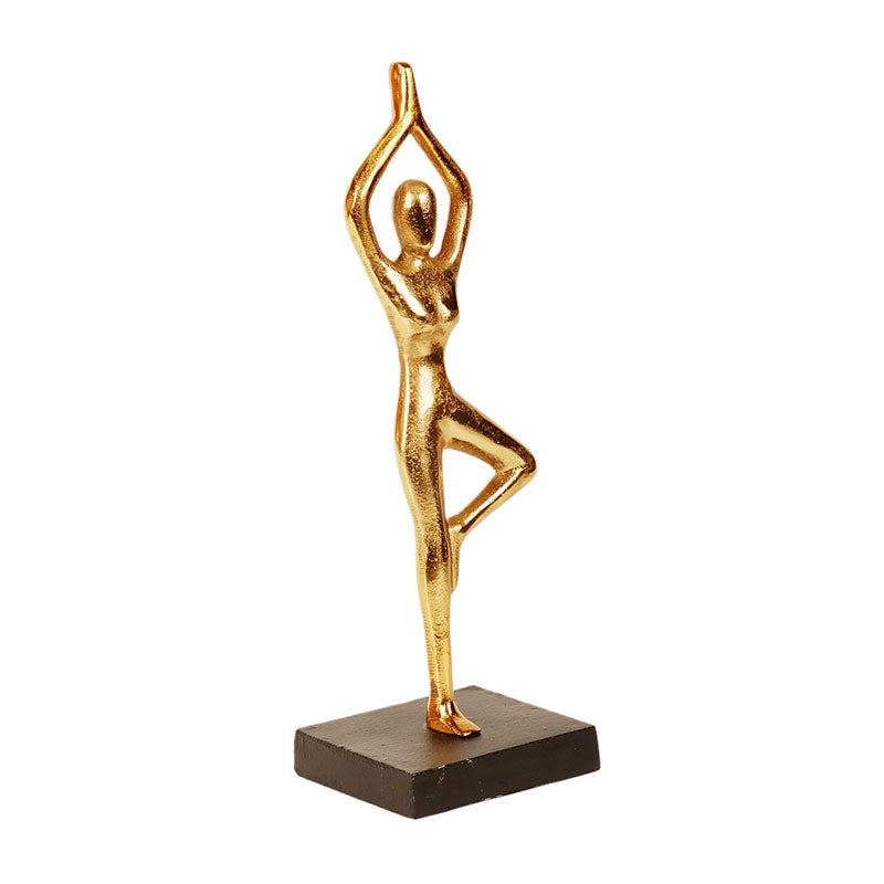 Aluminium Decorative Yoga Girl statue | 4 x 4 x 12 inches