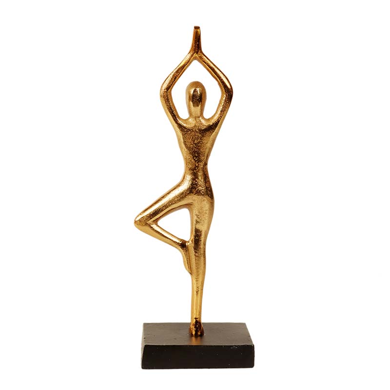 Aluminium Decorative Yoga Girl statue | 4 x 4 x 12 inches