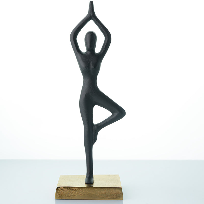 Aluminium Decorative Yoga Girl statue | 4 x 4 x 12 inches