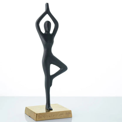 Aluminium Decorative Yoga Girl statue | 4 x 4 x 12 inches