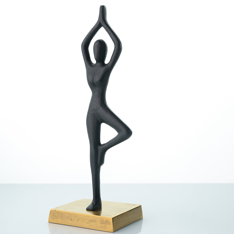 Aluminium Decorative Yoga Girl statue | 4 x 4 x 12 inches