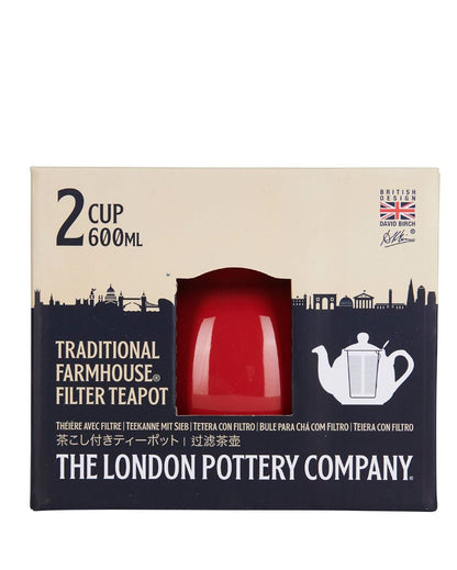 Red Cafetiere Ceramic Teapot