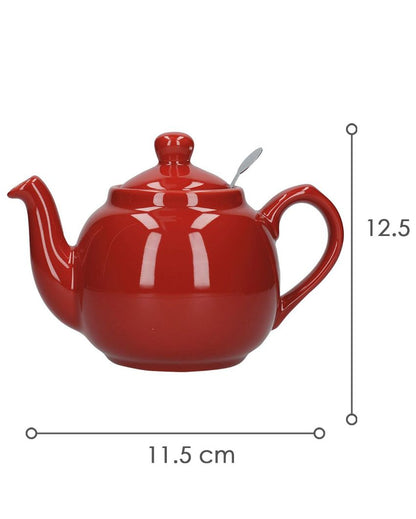 Red Cafetiere Ceramic Teapot