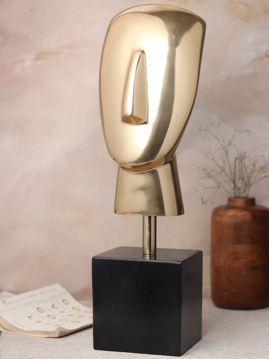 Marble Muse Visage Aluminum Showpiece Gold