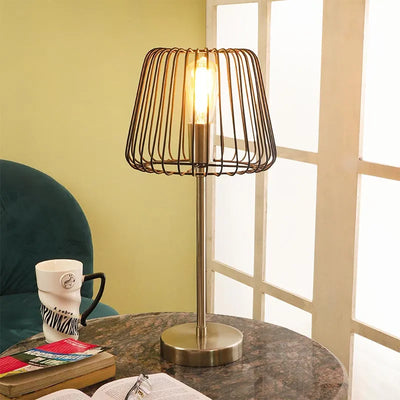 The Confined Bulb Table Lamp In Pewter Finish Default Title