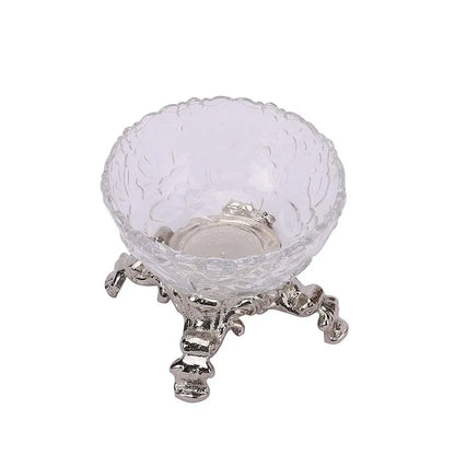 Four Legged Aristocrat's  Glass Aluminium Bowl | 5 x 4 inches