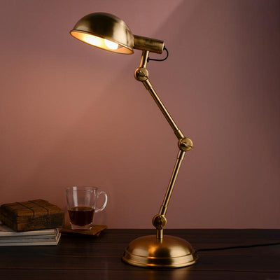 Fergal Poulsen Gold Antique Brass Finish Table Lamp Default Title