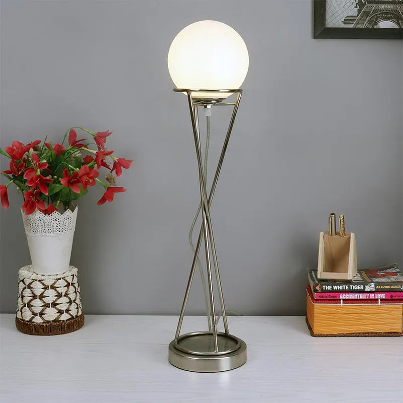 Sybil's Orb Gold Matt Brass Finish Table Lamp | Multiple Colors Silver