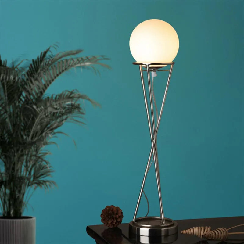 Sybil's Orb Gold Matt Brass Finish Table Lamp | Multiple Colors Silver