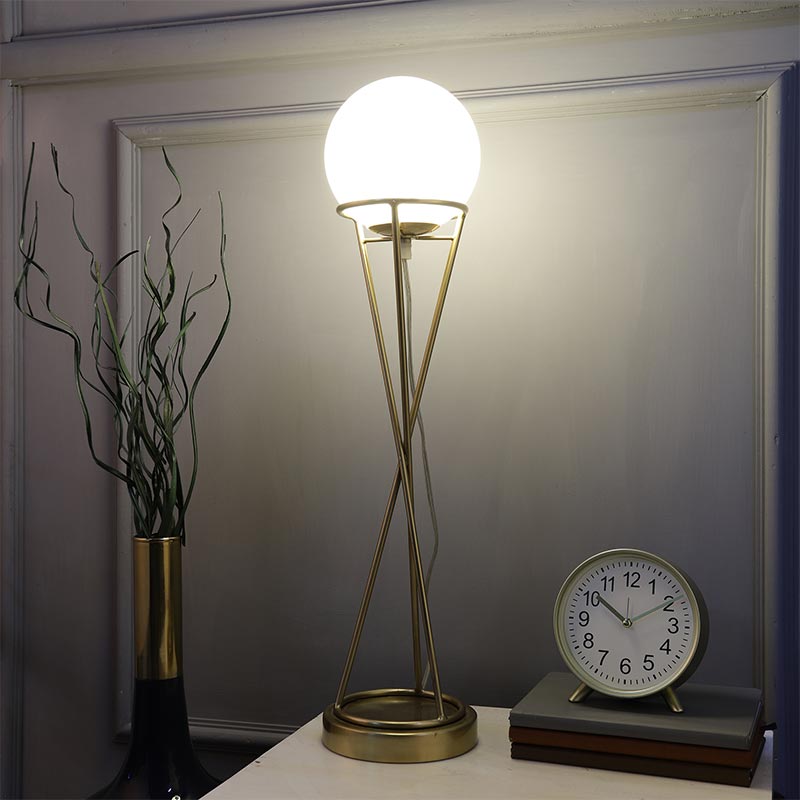 Sybil's Orb Gold Matt Brass Finish Table Lamp | Multiple Colors Gold