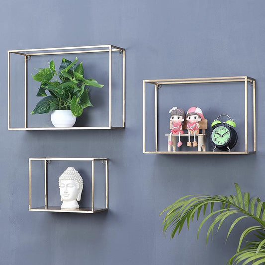 Trio's Metallic Shelves | Set of 3 | Multiple Colors Gold