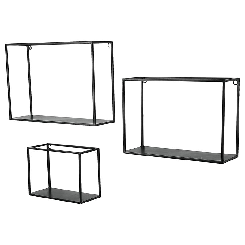 Trio's Metallic Shelves | Set of 3 | Multiple Colors Black