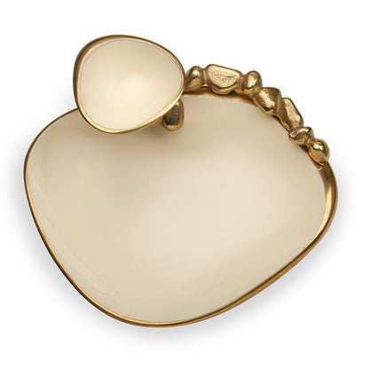 Serving Chip & Dip Platter | Multiple Colors Ivory & Gold