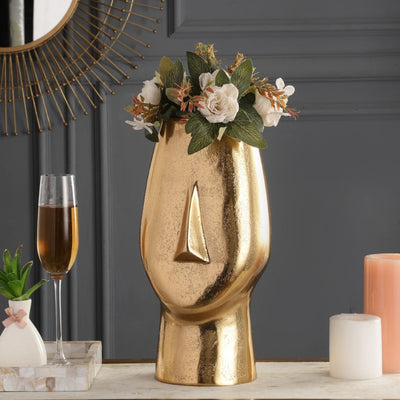 Flat Face Vase | Multiple Colors Gold